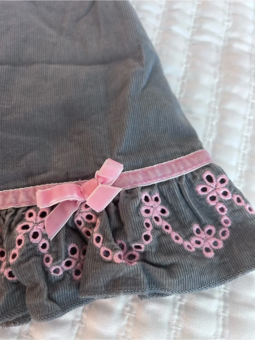 The Children's Place Gray Dress with Pink Trim and Bow